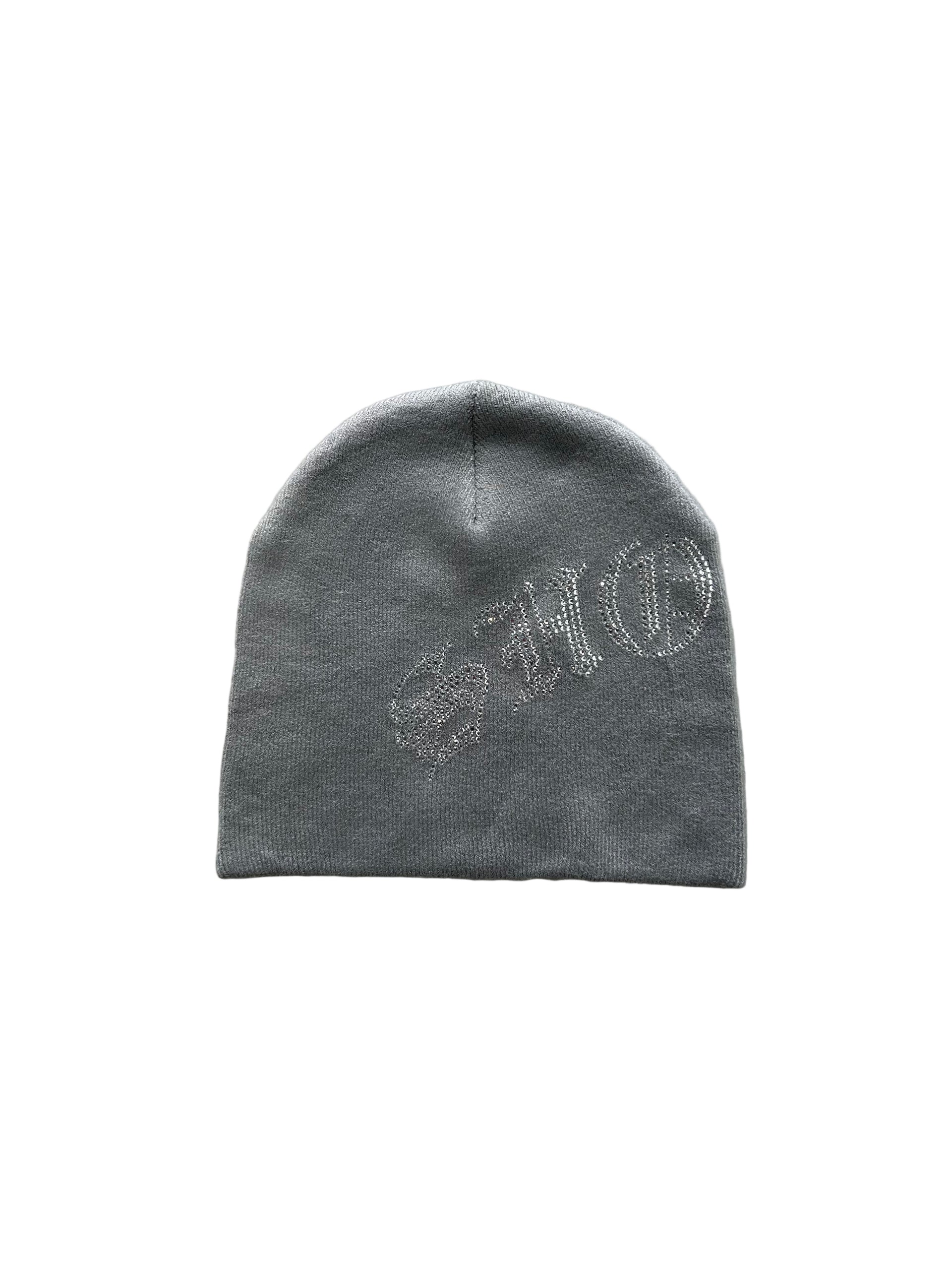 ‘GREY’ RHINESTONE BEANIES