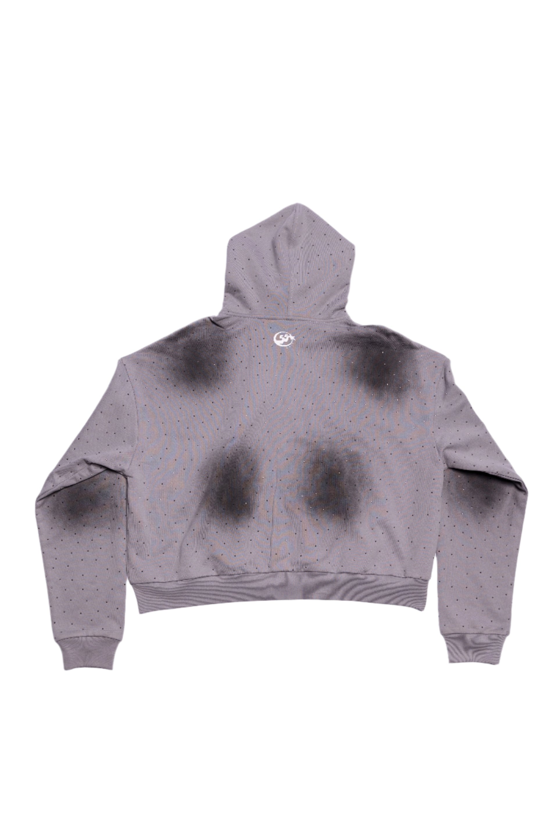 ‘SHADOW GREY’ RHINESTONE ZIP UP