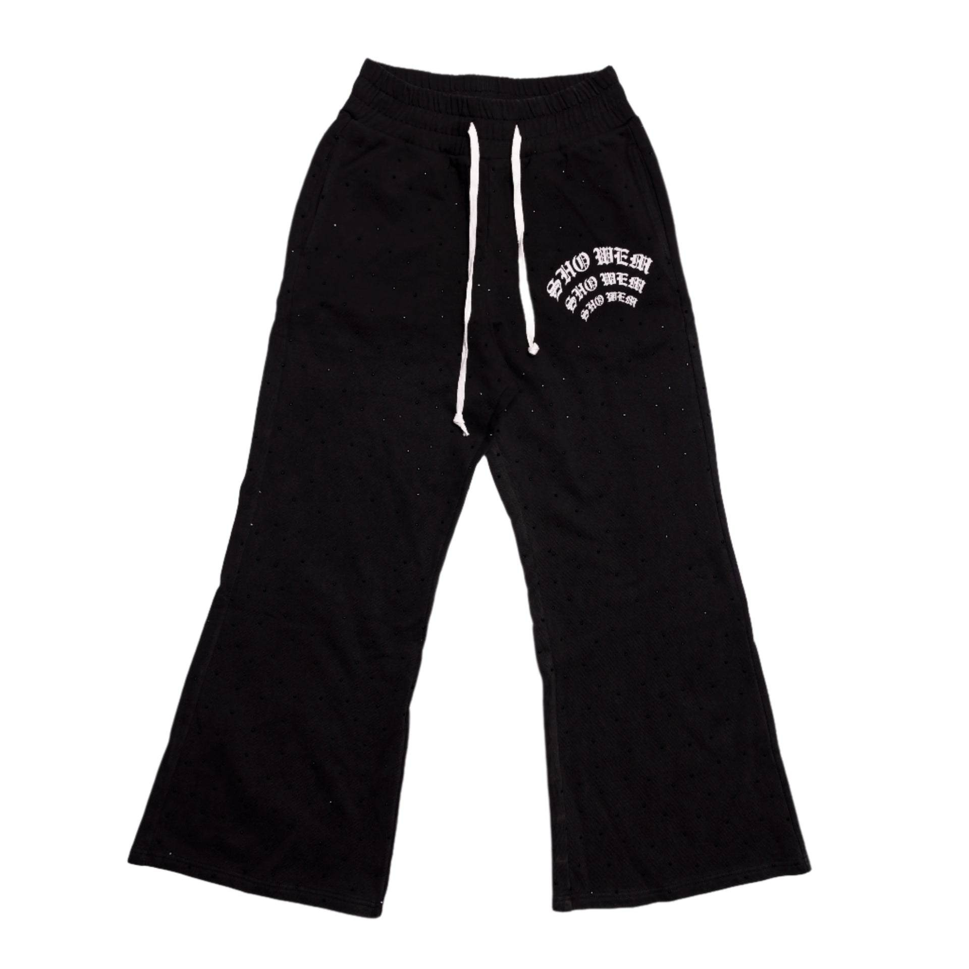 ‘MIDNIGHT’ RHINESTONE WIDE-LEG PANTS