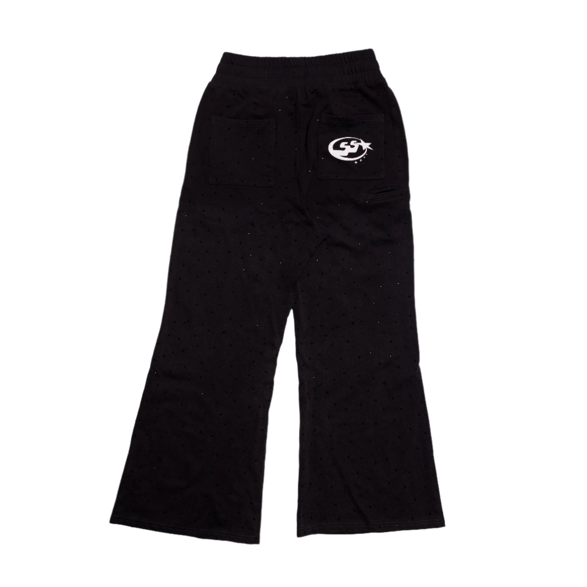 ‘MIDNIGHT’ RHINESTONE WIDE-LEG PANTS